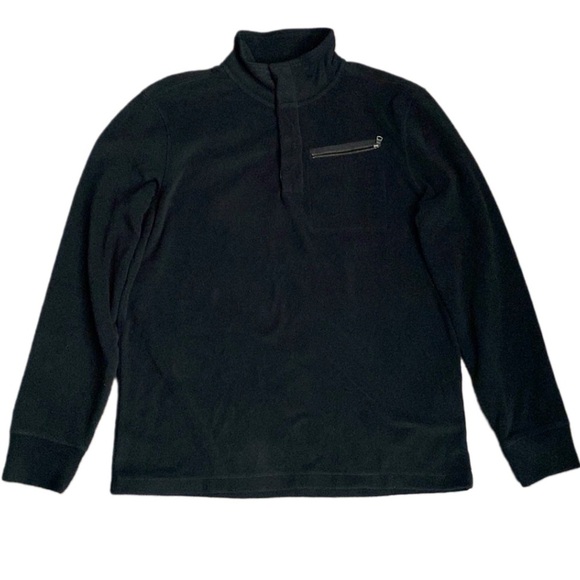 Banana Republic Mens Black Fleece Jacket Size L - Picture 2 of 9